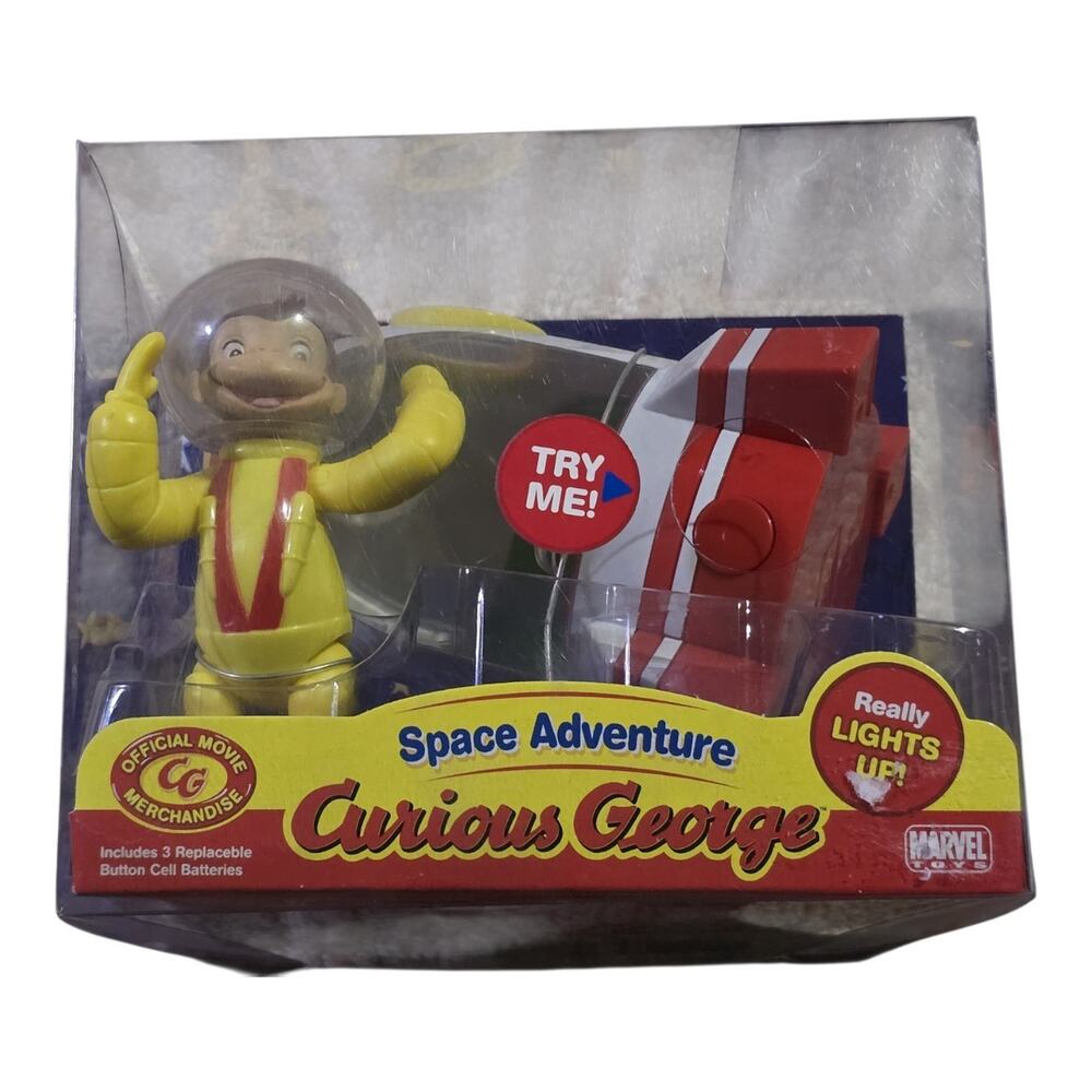 Curious George Space Adventure Figure & Spaceship Light-Up Set Marvel Toys